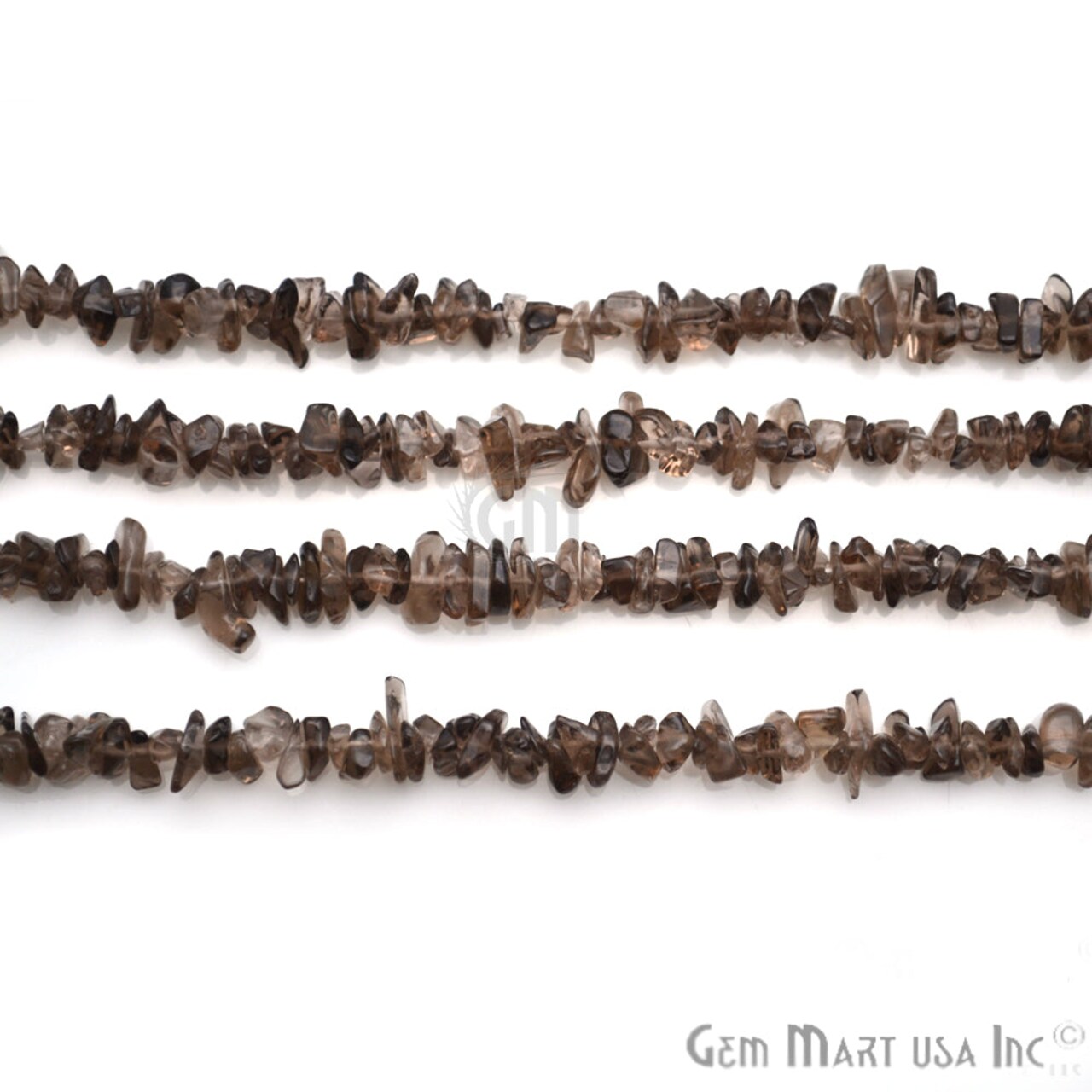 Smokey Topaz Chip Beads, 34 Inch, Natural Chip Strands, Drilled Strung Nugget Beads, 3-7mm, Polished, GemMartUSA (CHST-70001)